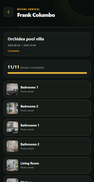 Property check-in photo record