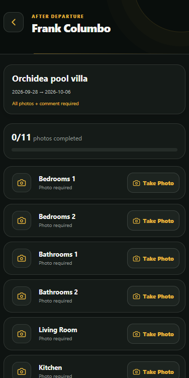 Property check-out photo record